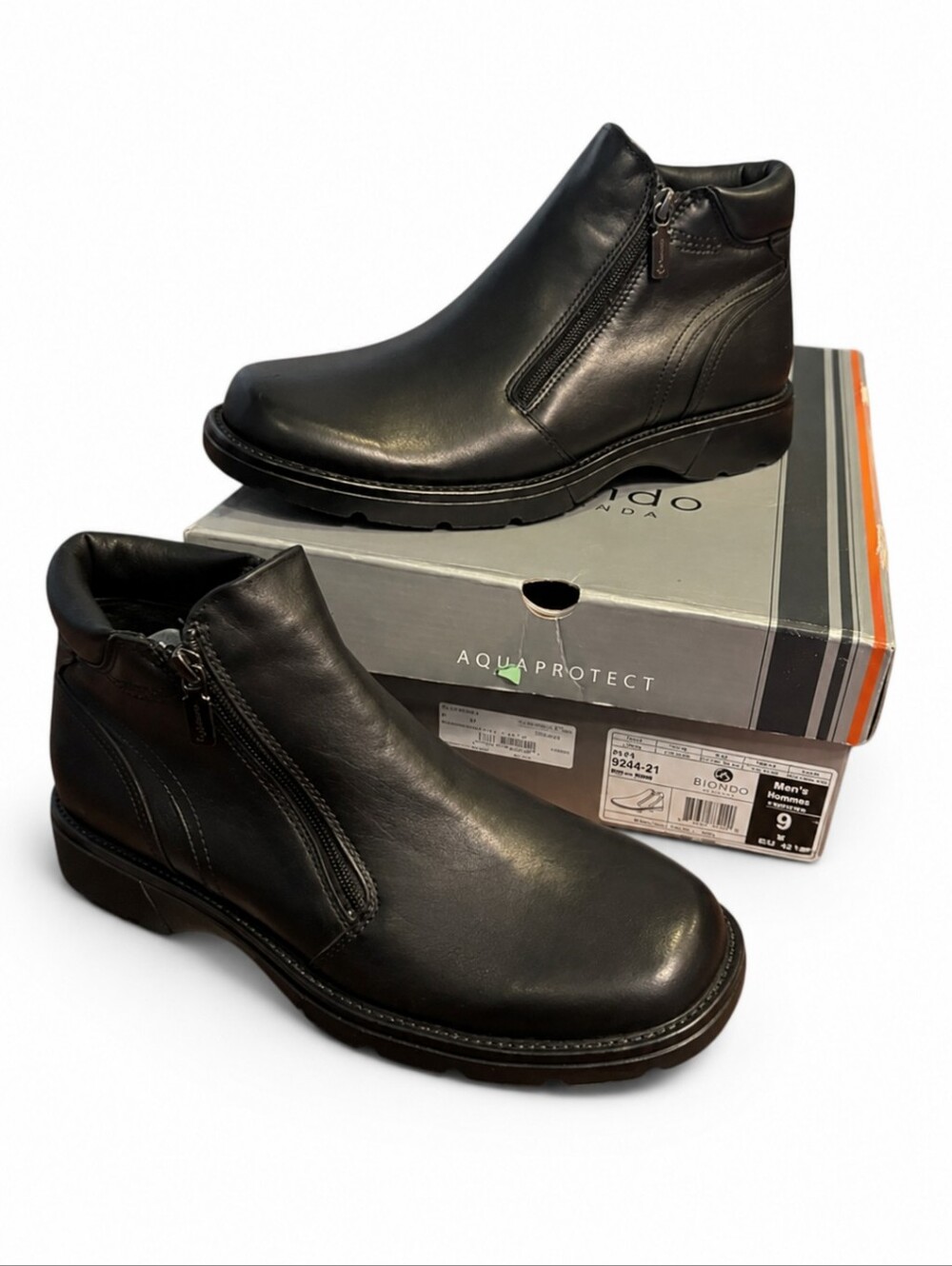 new Blondo Black Leather Alex Double Zip Comfy Rugged Chukka Boots NWT Sz 9